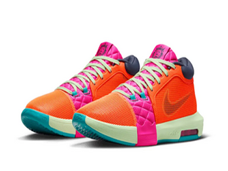 Lebron Witness 8 color anaranjado/Fucsia láser/Verde vapor/Trueno azul