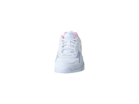 Zapatos deportivos Concur XP para niña, color blanco con detalle rosados, verdes y gris.